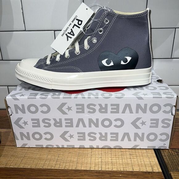 Converse Comme des Garçons PLAY x Chuck 70 High Steel Gray 171847C Men's Shoes - Picture 1 of 5